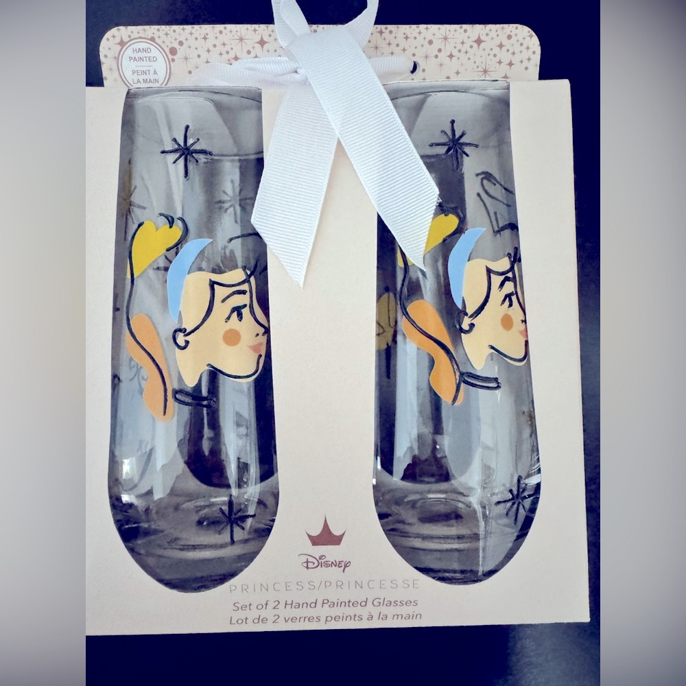 Disney Princess Cinderella Hand Painted Glasses Set